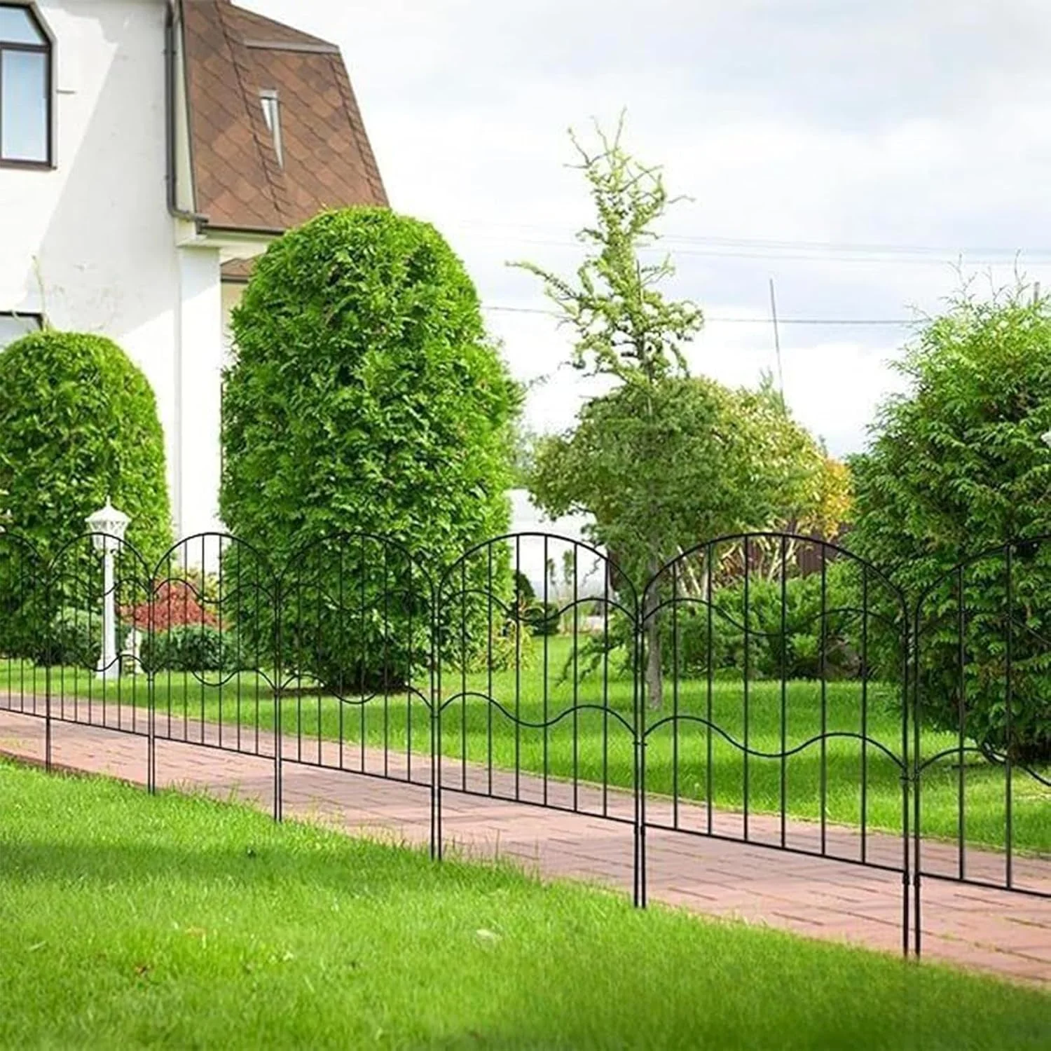 نرده تزئینی باغ، نرده فلزی سنگین - 10 عدد نرده تزئینی موقت برای محوطه حیوانات خانگی، باغچه گل، پاسیو، حیاط، چمن، مقاوم در برابر آب و هوا