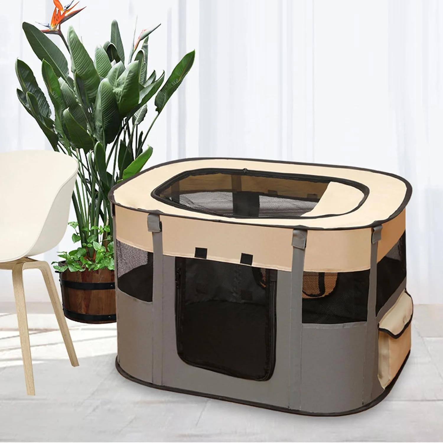محوطه بازی تاشو حیوانات خانگی، قفس قابل حمل گربه | تخت تاشو قفس تنفسی برای پاسیو حیاط خلوت آپارتمان مسافرت خانه کمپینگ حیاط اتاق نشیمن بالکن فضای باز محوطه بازی تاشو حیوانات خانگی، قفس قابل حمل گربه | تخت تاشو قفس تنفسی برای پاسیو حیاط خلوت آپارتمان مسافرت خانه کمپینگ حیاط اتاق نشیمن بالکن فضای باز