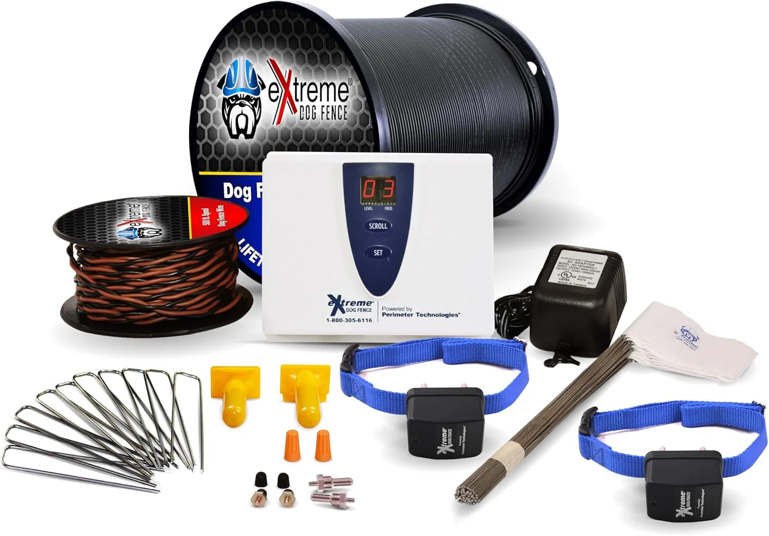 فنس الکتریکی سگ برای سگ های لجباز - سیم سنگین درجه حرفه ای 300 متری برای فنس حیوانات خانگی 1/3 هکتاری و 8 سطح اصلاح برای سازگاری با سگ های بزرگتر و لجبازتر فنس الکتریکی سگ برای سگ های لجباز - سیم سنگین درجه حرفه ای 300 متری برای فنس حیوانات خانگی 1/3 هکتاری و 8 سطح اصلاح برای سازگاری با سگ های بزرگتر و لجبازتر