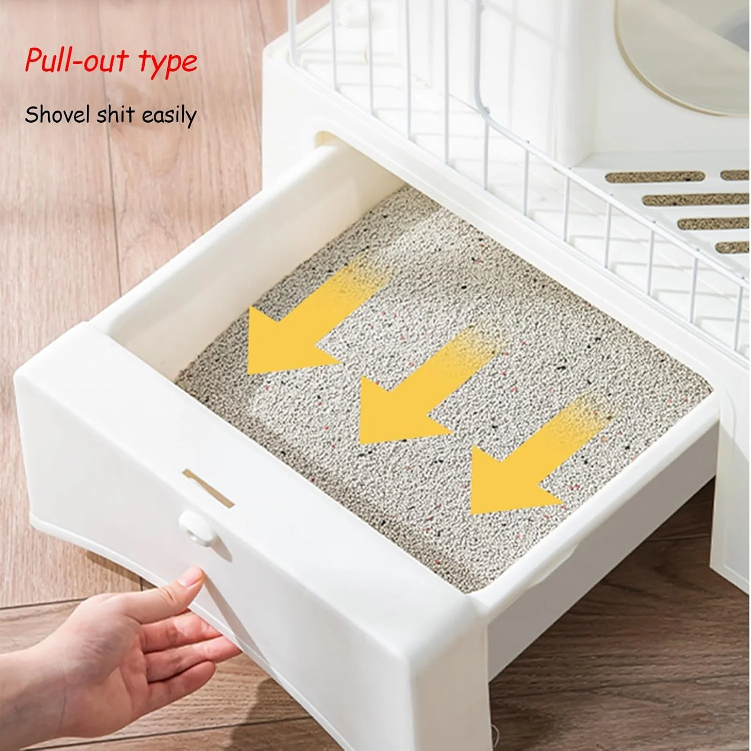 محوطه بازی گربه EKDJSN، محفظه گربه با جعبه بستر گربه، قفس گربه یک تکه، محوطه بازی بزرگ گربه 2/3 طبقه، لانه گربه، مکان ورزشی ایده آل برای 1-2 گربه (رنگ: خاکستری، اندازه: 61.8 اینچ/157 سانتی متر)