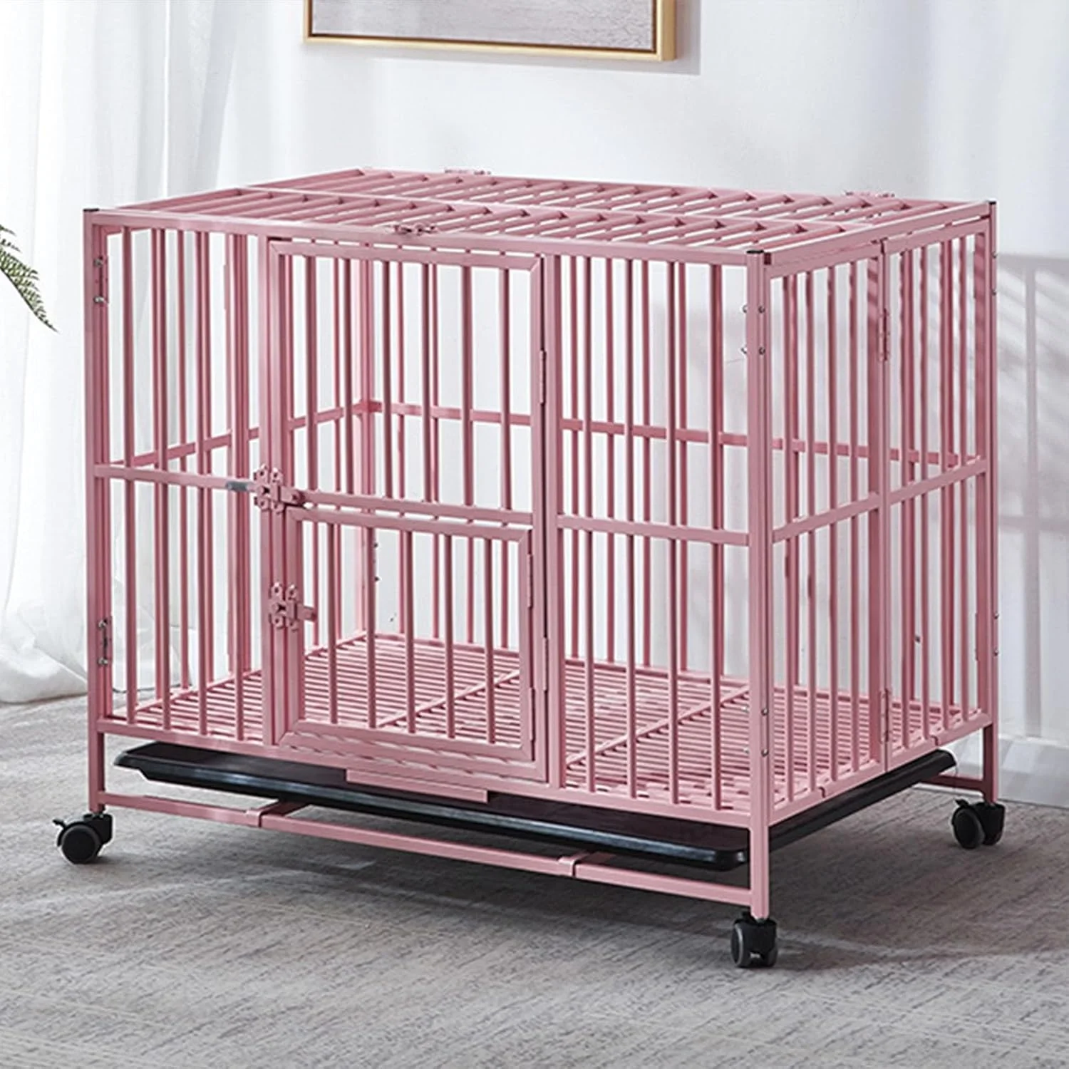 قفس تاشو حیوانات خانگی مناسب فضای داخلی به همراه توالت، قفس بزرگ سگ مناسب برای نگهداری حیوانات خانگی در فضای داخلی و خارجی، خانه سگ قفس تاشو حیوانات خانگی مناسب فضای داخلی به همراه توالت، قفس بزرگ سگ مناسب برای نگهداری حیوانات خانگی در فضای داخلی و خارجی، خانه سگ