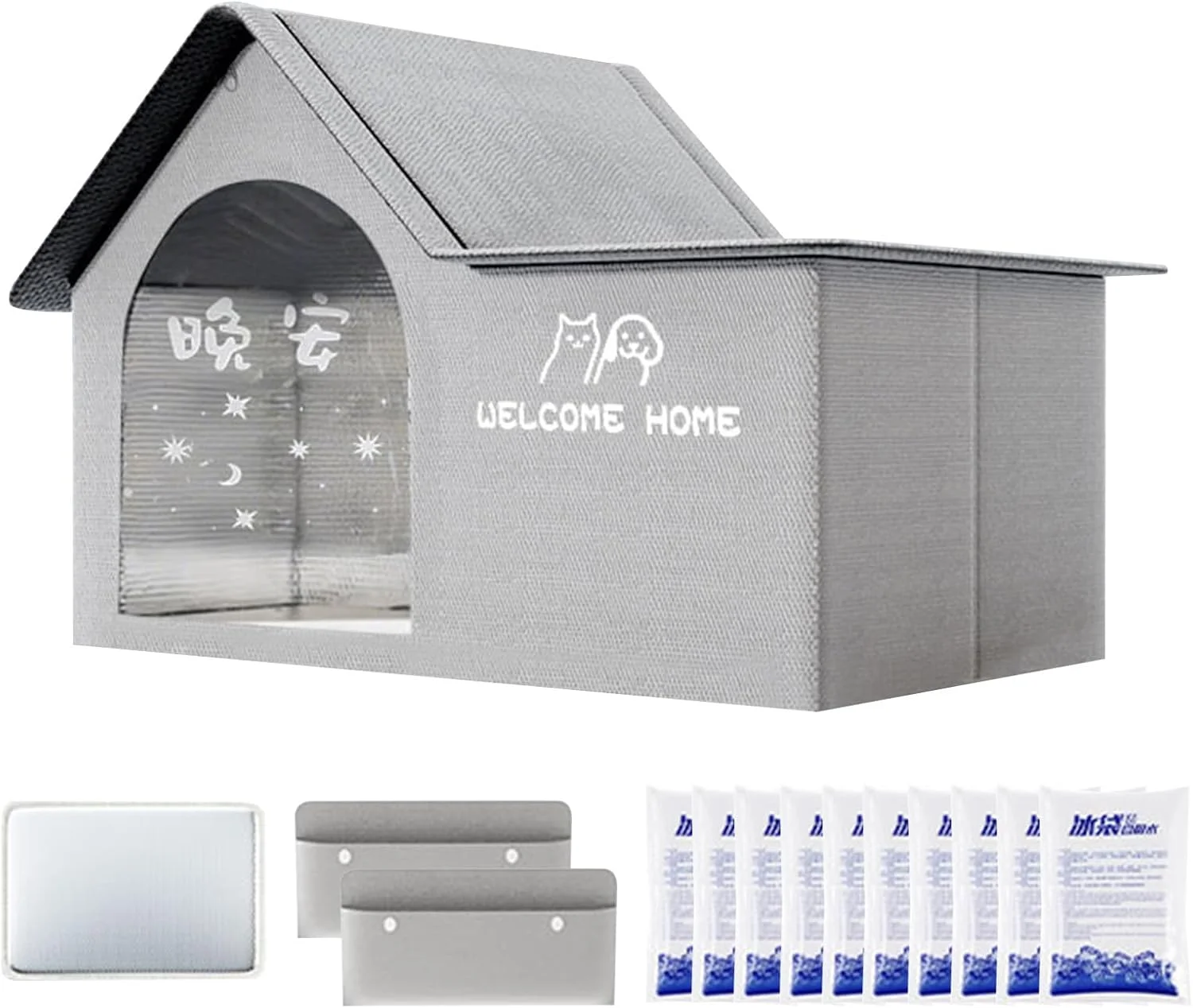 خانه یخی سگ، پناهگاه خنک کننده تاشو برای سگ با کیسه های یخ | لانه خنک کننده سبک وزن برای هوای گرم، لوازم حیوانات خانگی مقاوم در برابر گاز گرفتن برای باغ های داخلی و خارجی، بالکن ها، حیاط و ایوان خانه یخی سگ، پناهگاه خنک کننده تاشو برای سگ با کیسه های یخ | لانه خنک کننده سبک وزن برای هوای گرم، لوازم حیوانات خانگی مقاوم در برابر گاز گرفتن برای باغ های داخلی و خارجی، بالکن ها، حیاط و ایوان