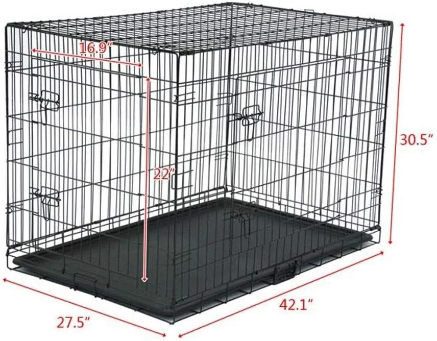 قفس بزرگ سگ WYJW برای ماشین، گربه، سگ، تاشو، آهن برای قفس سیمی، محافظت داخلی و خارجی، محوطه بازی حیوانات، فلزی سیمی