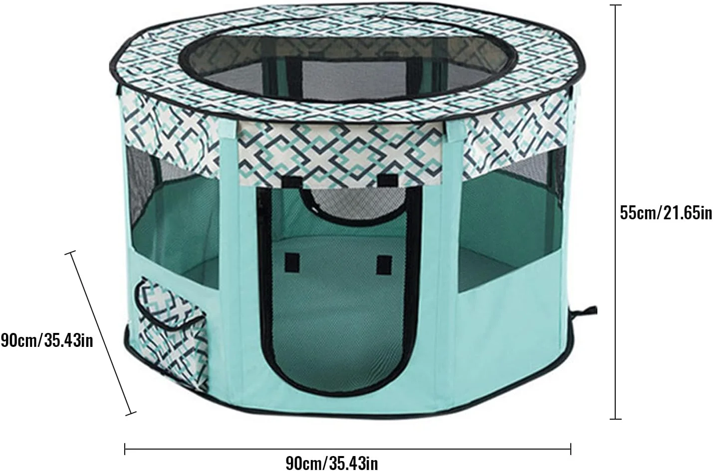 محوطه بازی تاشو هشت ضلعی حیوانات خانگی، چادر سگ، توله سگ، گربه، مناسب بازی در فضای داخلی و خارجی