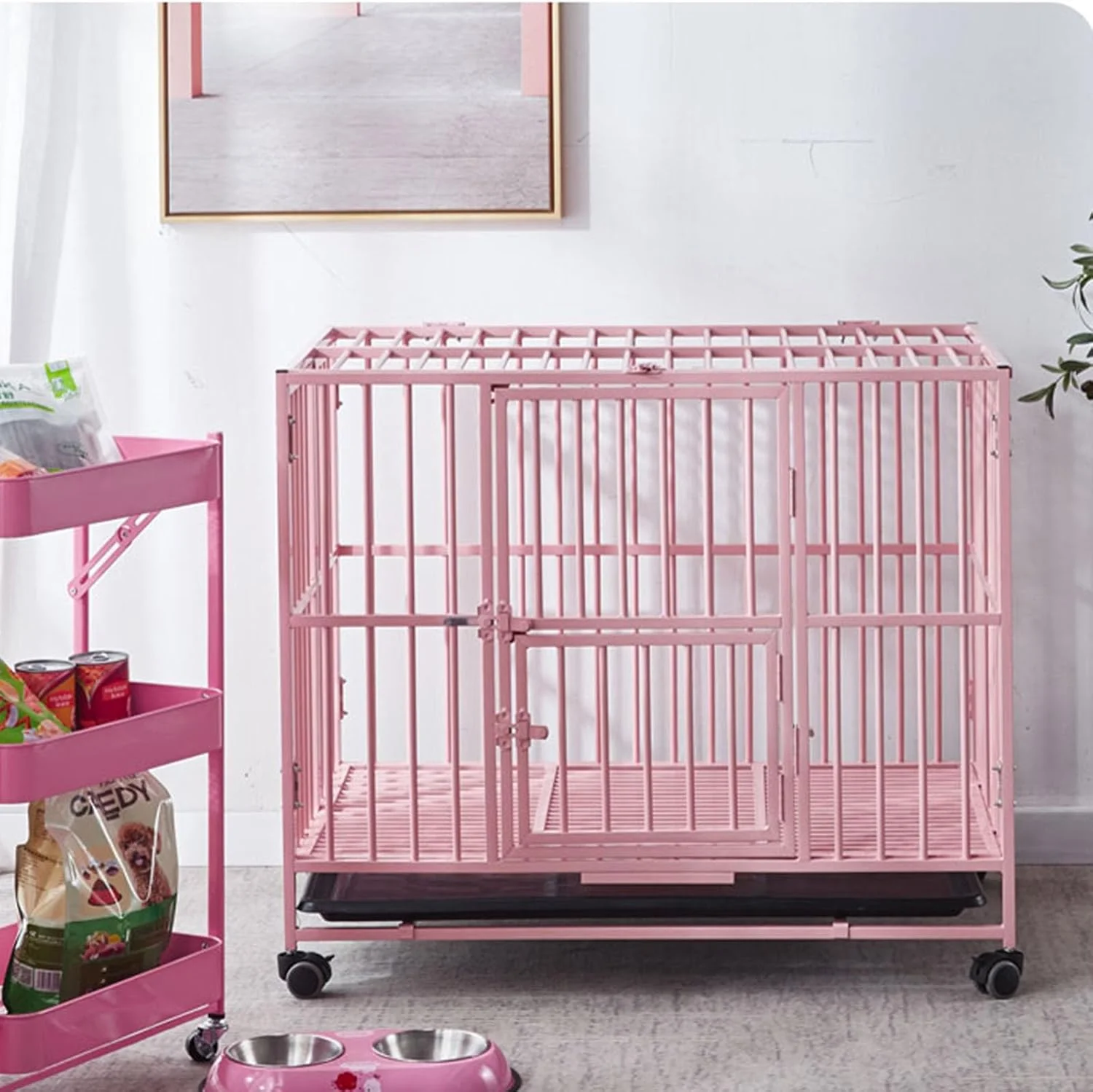 قفس تاشو حیوانات خانگی مناسب فضای داخلی به همراه توالت، قفس بزرگ سگ مناسب برای نگهداری حیوانات خانگی در فضای داخلی و خارجی، خانه سگ