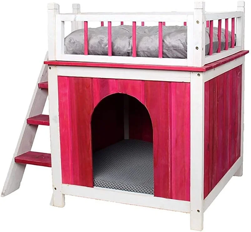 خانه سگ GZDZHP، خانه توله سگ، خانه چوبی کوچک سگ، خانه حیوانات خانگی چوبی سرپناه گربه برای داخل/خارج از منزل خانه سگ GZDZHP، خانه توله سگ، خانه چوبی کوچک سگ، خانه حیوانات خانگی چوبی سرپناه گربه برای داخل/خارج از منزل