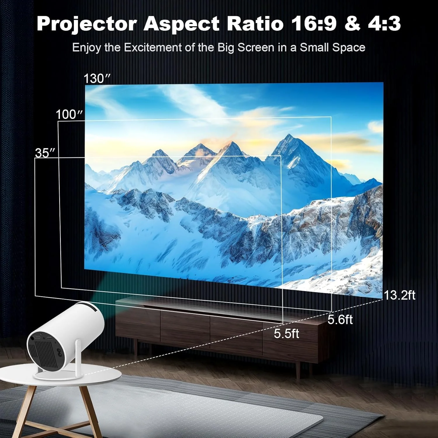 مینی پروژکتور ENUOSUMA، سازگار با 4K 1080P، پروژکتور قابل حمل با وای فای دو بانده WIFI6 5G بی سیم 5.0 بلوتوث اندروید 11، 160 انسی لومن، چرخش 180 درجه، تصحیح خودکار کیستون، پروژکتور مینی پروژکتور ENUOSUMA، سازگار با 4K 1080P، پروژکتور قابل حمل با وای فای دو بانده WIFI6 5G بی سیم 5.0 بلوتوث اندروید 11، 160 انسی لومن، چرخش 180 درجه، تصحیح خودکار کیستون، پروژکتور