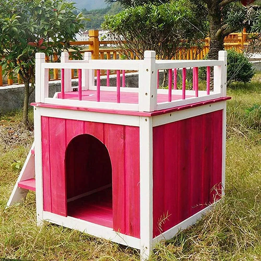 خانه سگ GZDZHP، خانه توله سگ، خانه چوبی کوچک سگ، خانه حیوانات خانگی چوبی سرپناه گربه برای داخل/خارج از منزل