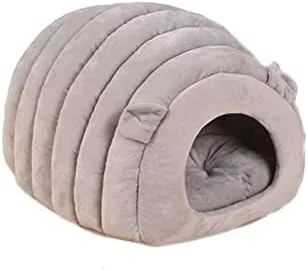 خانه سگ سرپوشیده، لانه سگ، غار سگ، لانه گربه، خانه سگ سرپوشیده، لانه حیوانات خانگی نیمه بسته مناسب برای گربه ها و سگ ها (خاکستری، S)