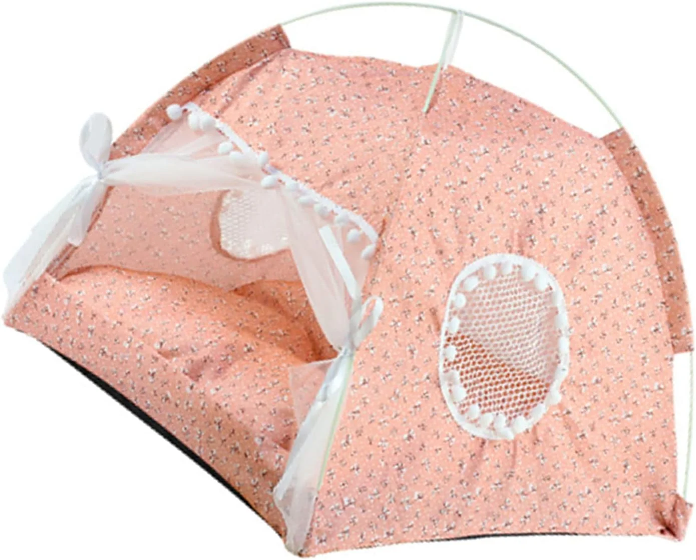 چادر حیوانات خانگی سرپوشیده، خانه چادر سگ زیبا، قابل شستشو، جداشدنی برای تمام فصول ()