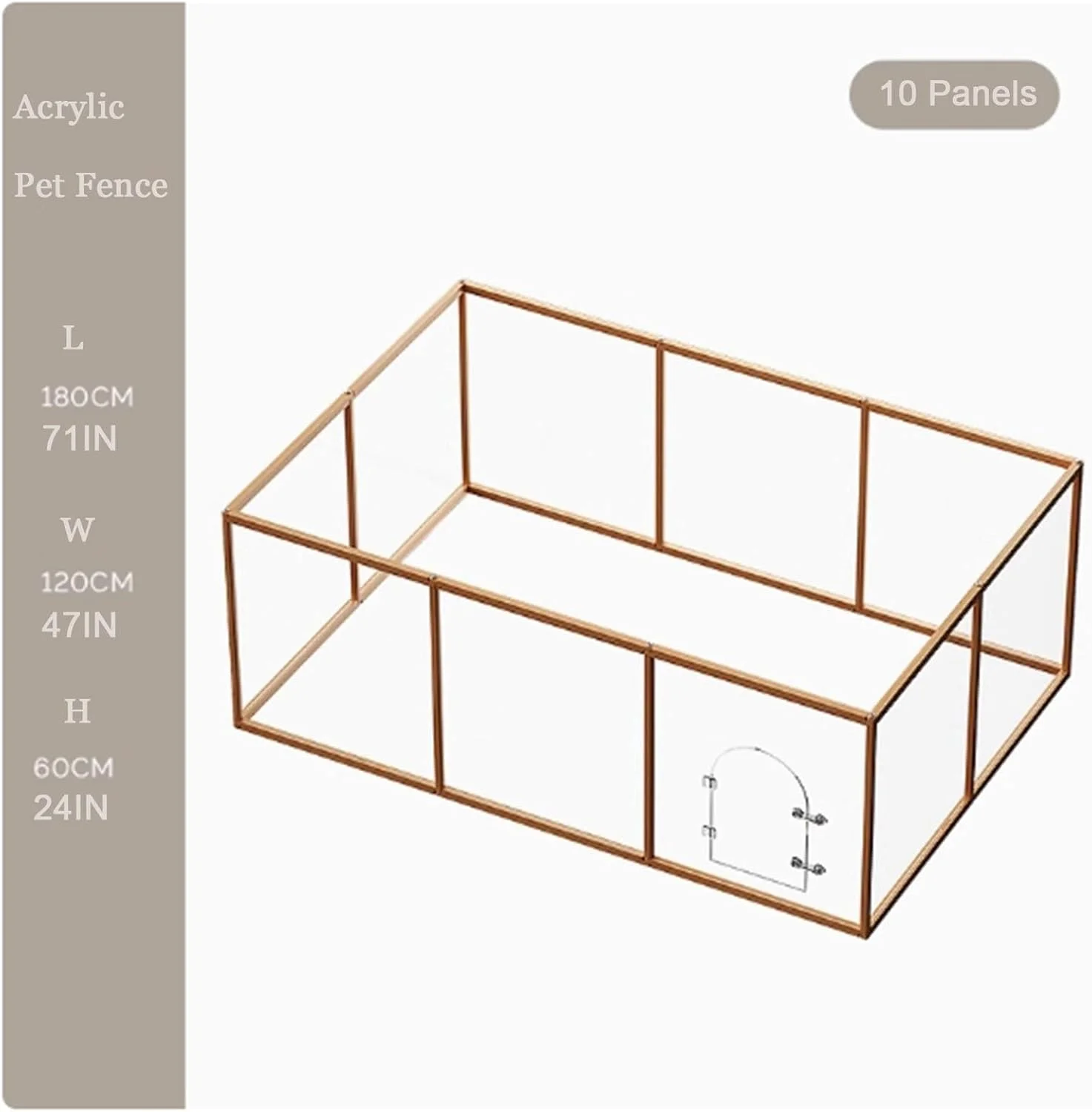 محوطه بازی سگ سرپوشیده، محوطه بازی شفاف سگ، حصار سگ تاشو با درب ورودی، نصب و برداشتن آسان محوطه بازی و لانه سگ، مقاوم و تمیز کردن آسان (10 پنل)
