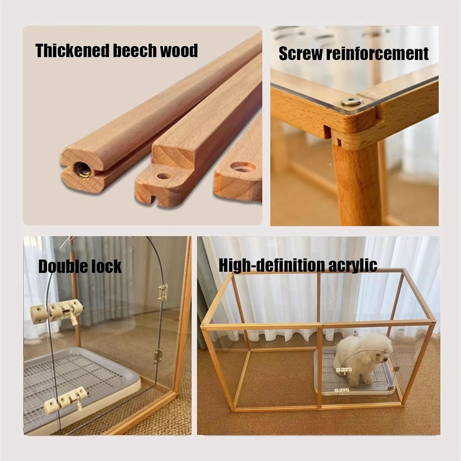 محوطه بازی سگ سرپوشیده، محوطه بازی شفاف سگ، حصار سگ تاشو با درب ورودی، نصب و برداشتن آسان محوطه بازی و لانه سگ، مقاوم و تمیز کردن آسان (10 پنل)