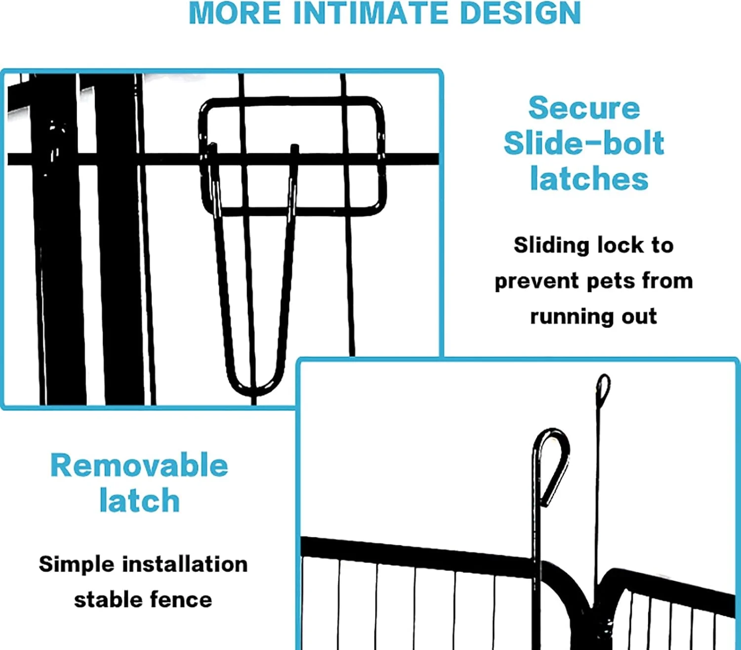 محوطه بازی فلزی سنگین برای سگ با ارتفاع 80 سانتی متر، 16 پنل ضد زنگ برای توله سگ، مناسب فضای داخلی و خارجی برای سگ های کوچک/متوسط/بزرگ، حصارهای تاشو برای حیاط، خانه، کمپینگ (16 پنل)