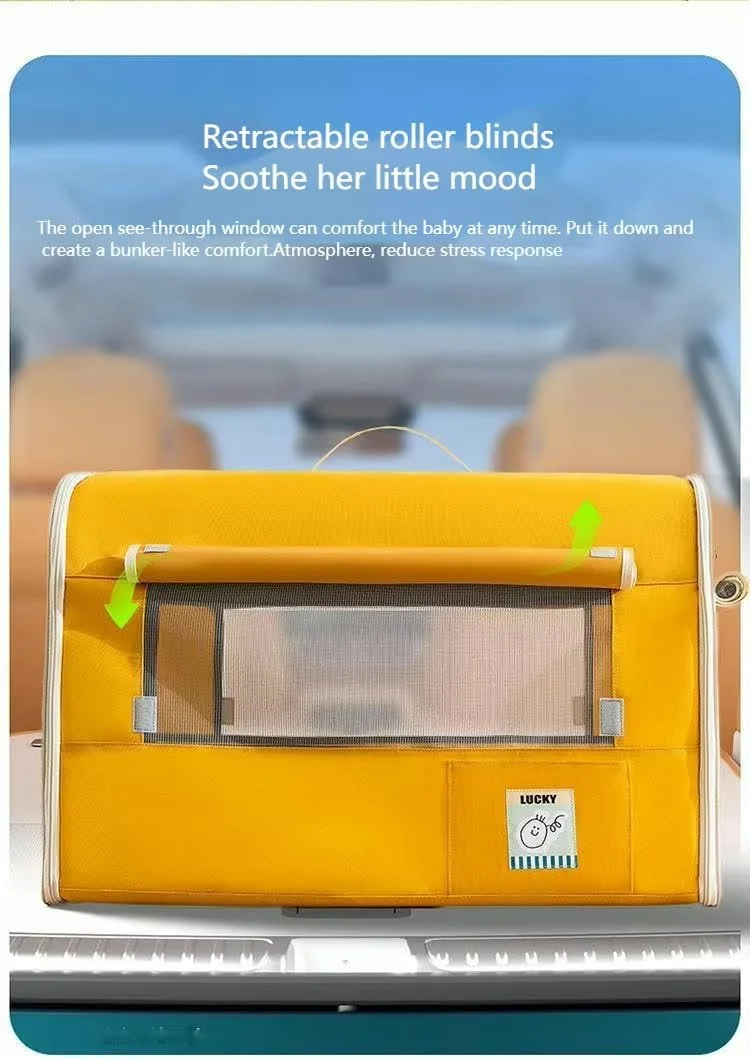 صندلی عقب خودرو حیوانات خانگی Puppytaste، خانه حیوانات خانگی قابل حمل، قفس پارچه ای تاشو با پنجره های توری، سبز و زرد