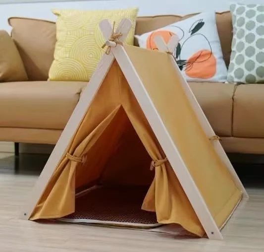 خانه چادری گربه کیوسکار، پناهگاه دنج برای حیوانات خانگی داخل خانه، بادوام و راحت، تمیز کردن آسان، اندازه: 23.6 * 21.7 * 24.8 اینچ