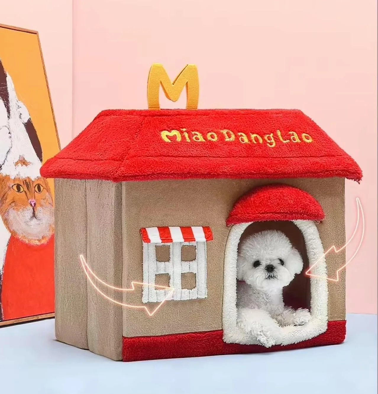 خانه حیوانات خانگی پاپی تیست، قرمز، 60 x 50 x 50 سانتی متر