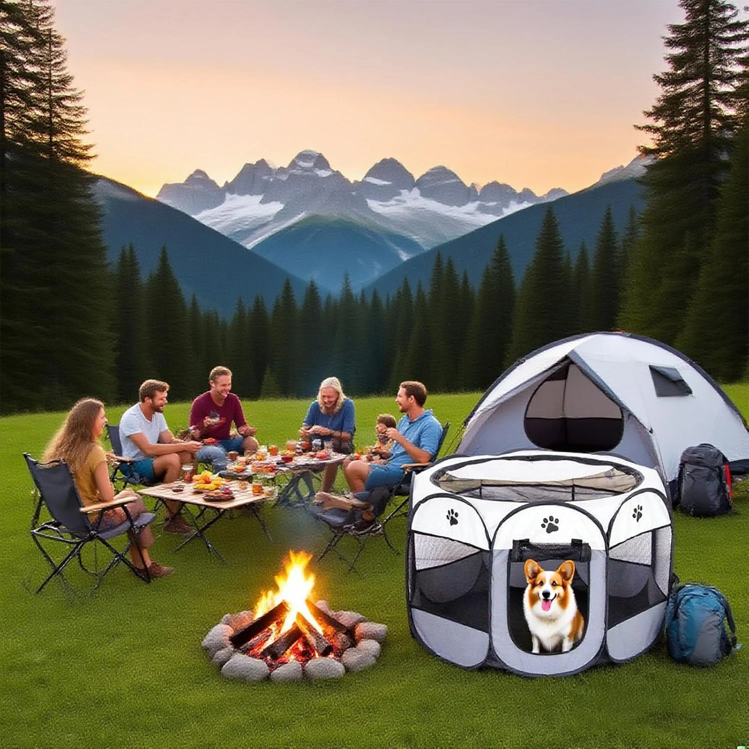 محوطه بازی توله سگ 74x74x43 سانتی متر - محوطه بازی تاشو برای سگ ها و گربه ها - محفظه خرگوش - محوطه بازی ایمن حیوانات کوچک برای استفاده در خانه و فضای باز