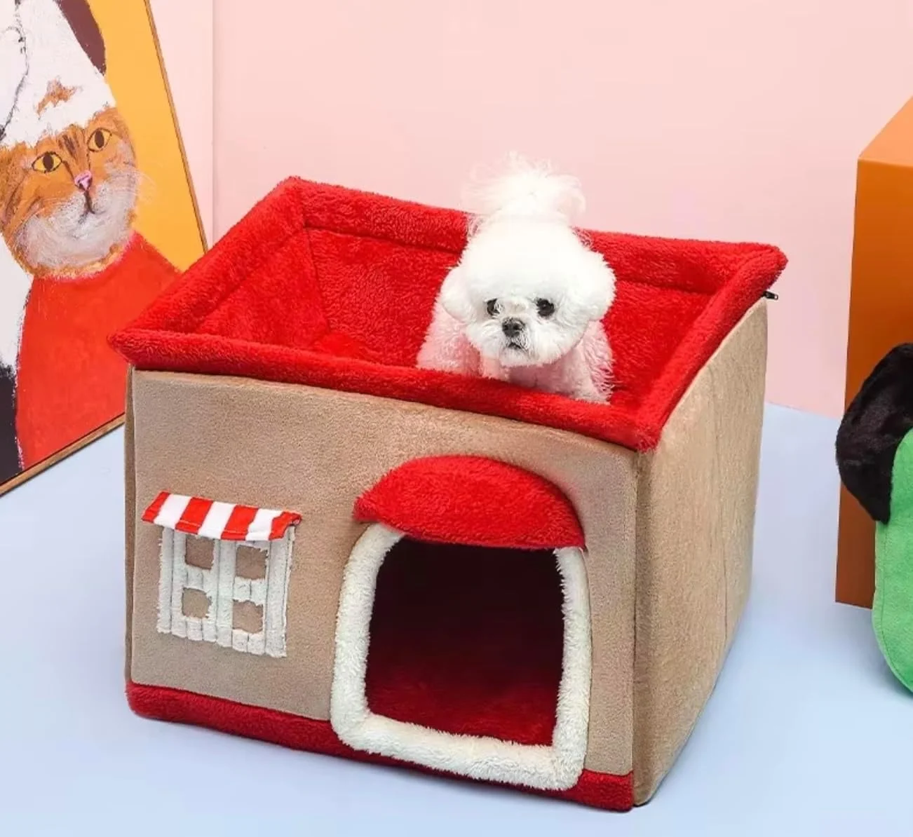 خانه حیوانات خانگی پاپی تیست، قرمز، 60 x 50 x 50 سانتی متر