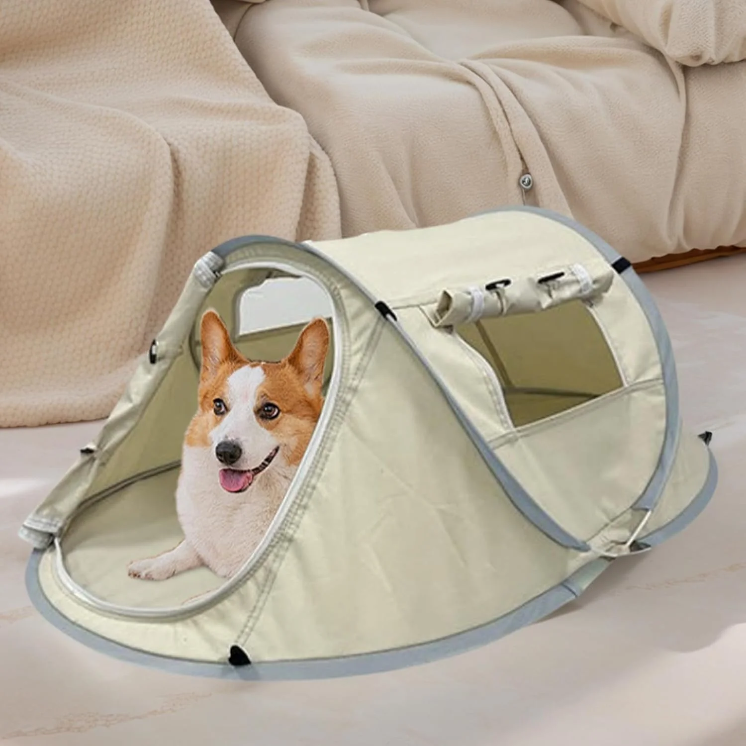 چادر تاشو حیوانات خانگی برای گربه | پناهگاه حیوانات خانگی برای داخل خانه - چادر پاپ آپ پارچه آکسفورد برای سفر سگ و گربه، چمن، بالکن، داخل خانه، فضای باز، باغ، کمپینگ، پیک نیک