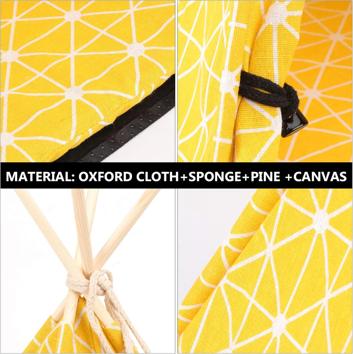 خانه تیپی حیوانات خانگی چادری مثلثی جداشدنی سگ خانه چادر 4 طرفه چادر سرخپوستی داخلی فضای باز برای سگ ها توله سگ گربه