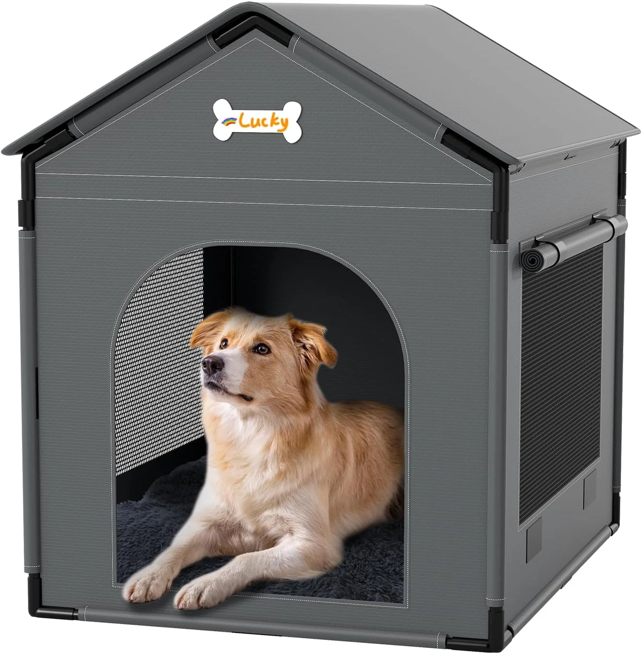 خانه سگ بسیار بزرگ، لانه سگ سرپوشیده با تشک و بالشتک برای سگ ها و گربه های کوچک، متوسط و بزرگ، لانه گرم زمستانی گربه، مبل غار توله سگ، محصولات حیوانات خانگی، مونتاژ آسان