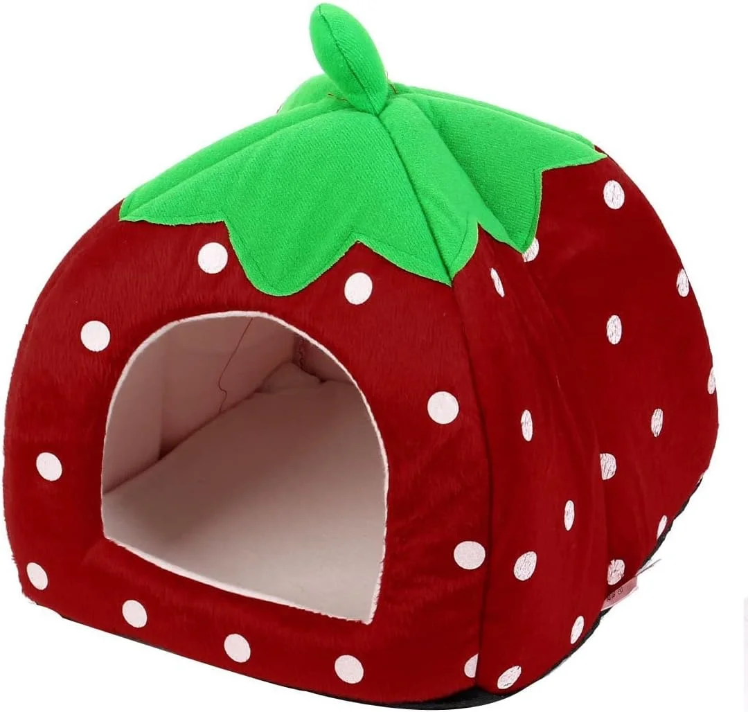 خانه سگ و گربه مدل توت فرنگی XYWHPGV، سایز 11.8 اینچ، قرمز (9da8a db05c 4a54d 27c81 ec8ca d28c9)