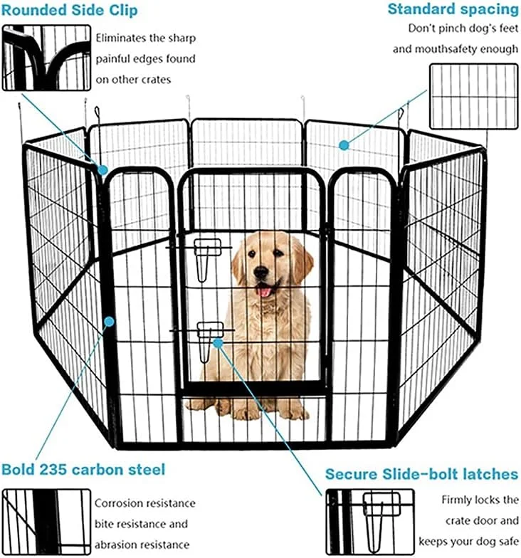 قلم محوطه داخلی سگ xpZcJh، محوطه تمرین حصار سگ با در، محوطه بازی سگ 8 پنلی ارتفاع 31.5 اینچ، محوطه تمرین حیوانات خانگی توله سگ، حصار سگ قابل حمل، قفس جعبه ای در فضای باز برای سگ های کوچک و متوسط