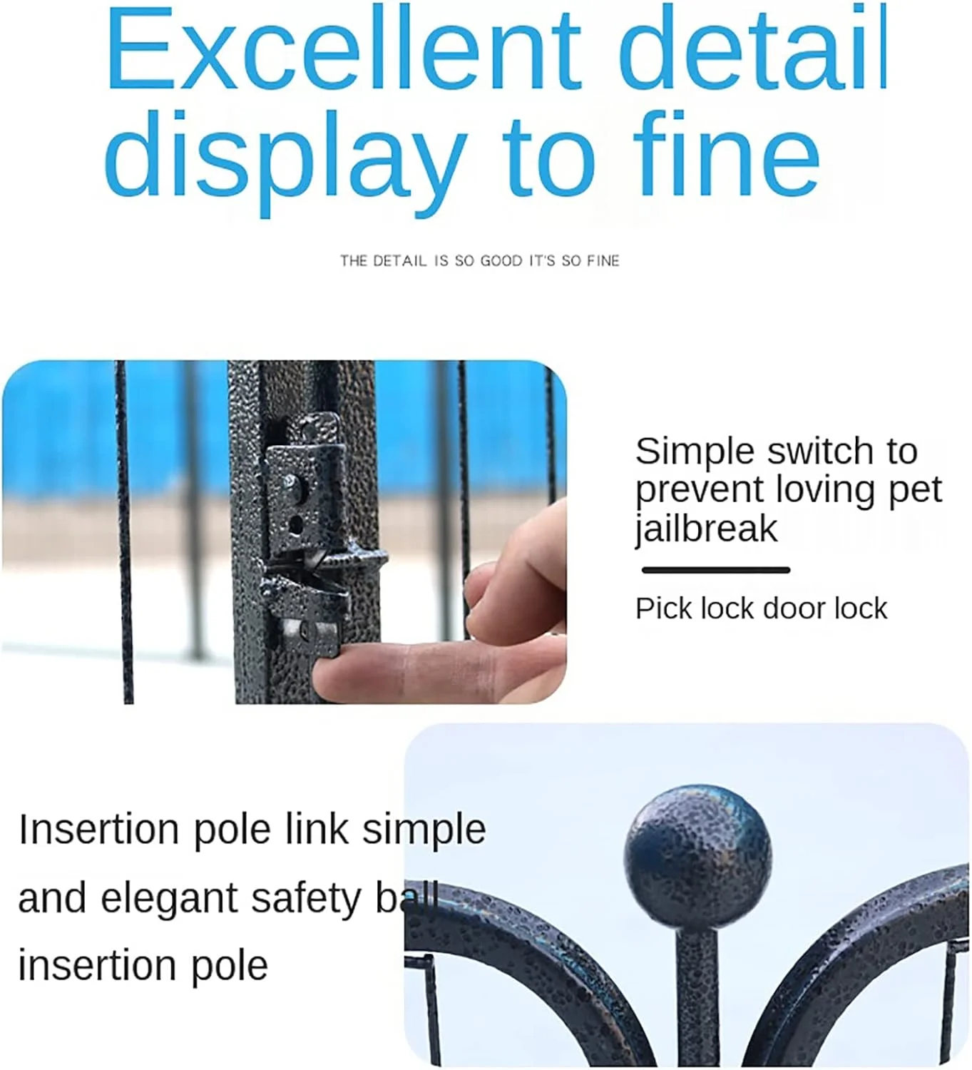 محوطه بازی سگ بزرگ xpZcJh برای داخل و خارج از خانه، قفس سگ، محوطه تمرین، قفس لانه سگ، محوطه بازی حیوانات خانگی قابل حمل برای سگ های بزرگ، متوسط و کوچک و حیوانات خانگی، 16 پنل، 31.5 x 23.6 اینچ