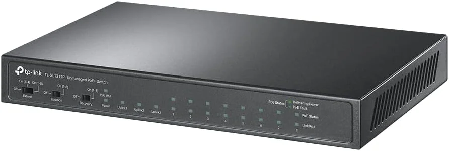 سوییچ غیرقابل مدیریت تی پی-لینک دارای 8 پورت 10/100، 2 پورت گیگابیتی و 1 پورت SFP