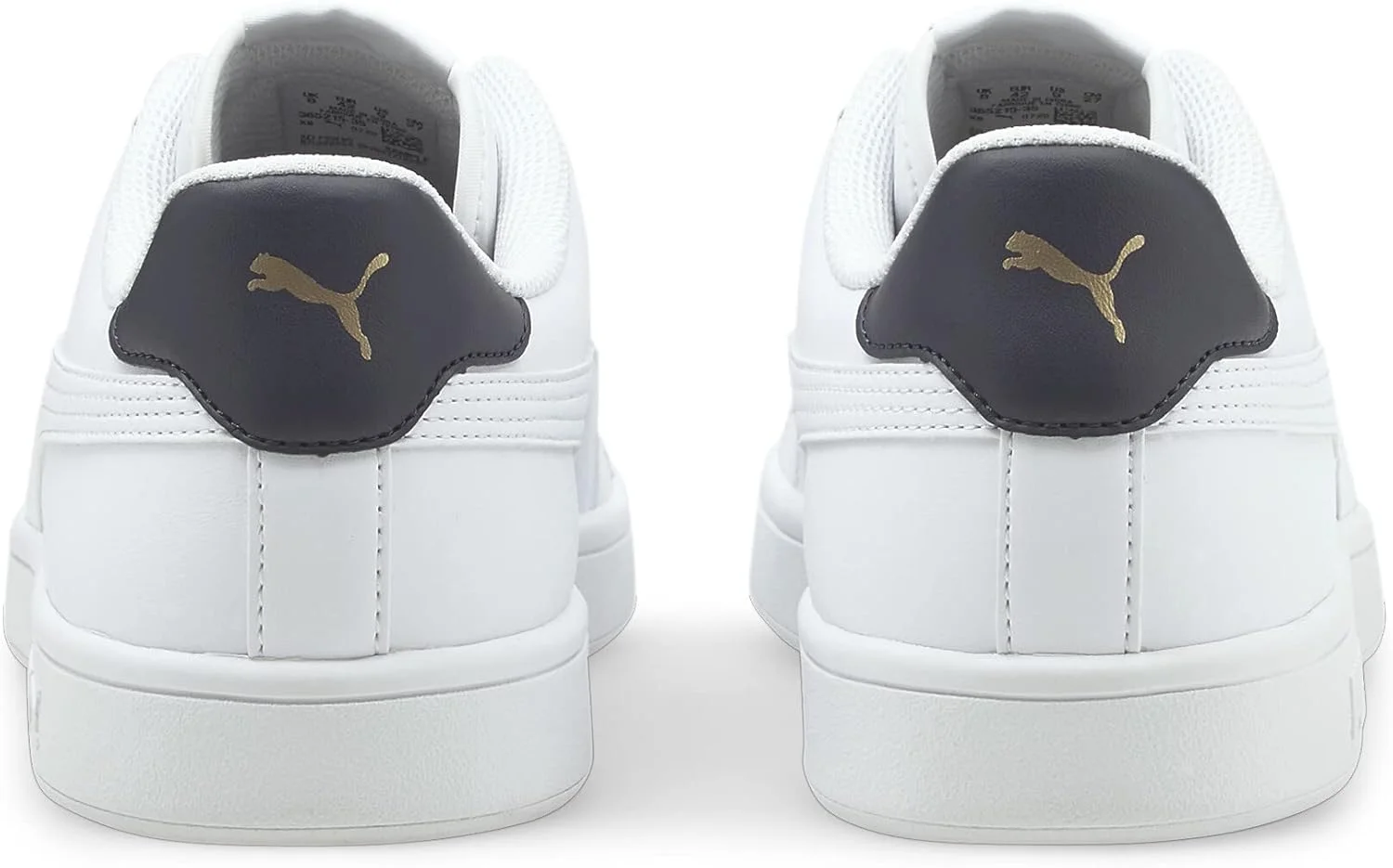 کفش کتانی پایین PUMA Smash V2 مدل унисекс بزرگسال، رنگ: سفید سفید سفید سرمه ای طلایی تیمی، سایز: 40 EU کفش کتانی پایین PUMA Smash V2 مدل унисекс بزرگسال، رنگ: سفید سفید سفید سرمه ای طلایی تیمی، سایز: 40 EU