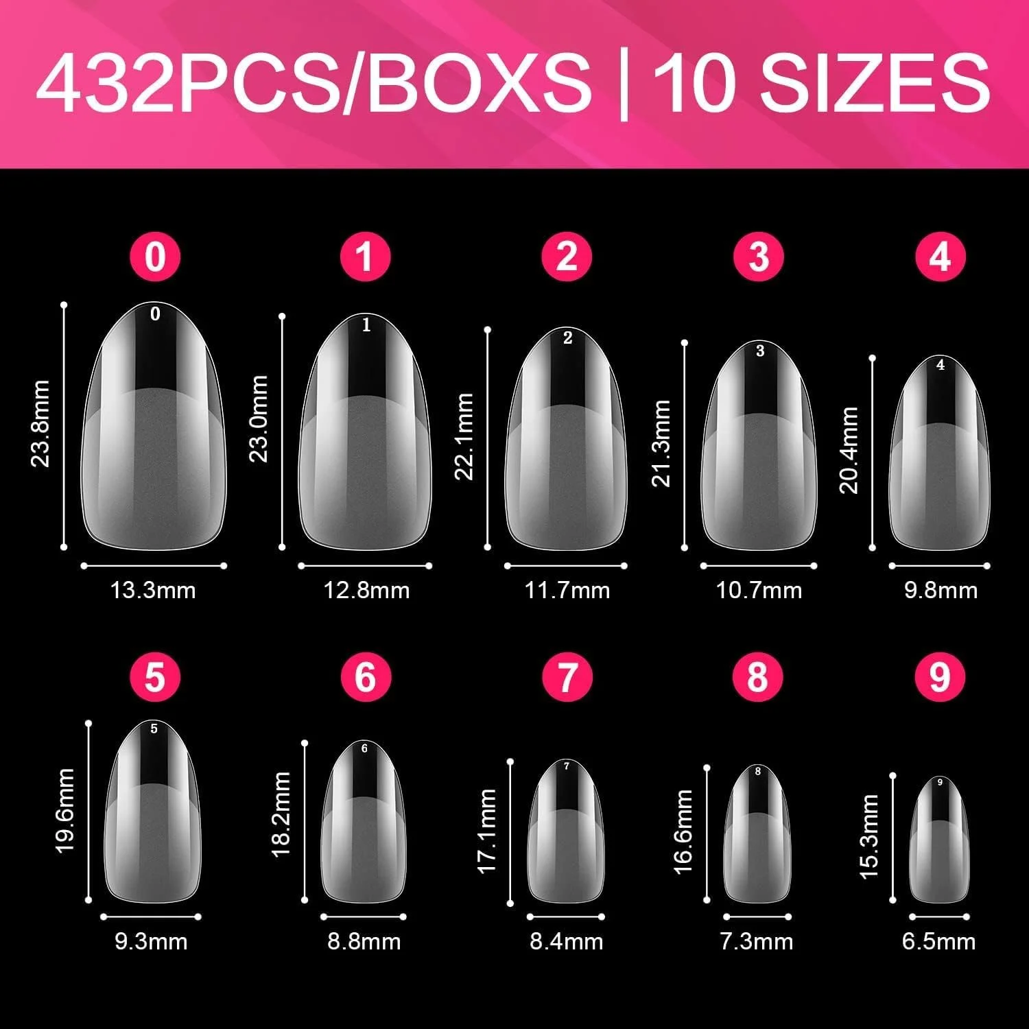 نک ناخن مصنوعی کوتاه AIMEILI، ۴۳۲ عدد تیپ ناخن مات شفاف تابوتی پوشش کامل برای اکستنشن ناخن، ناخن های مصنوعی اکریلیک با جعبه برای سالن آرایش ناخن و DIY خانگی، ۱۰ سایز ۰۰۲ نک ناخن مصنوعی کوتاه AIMEILI، ۴۳۲ عدد تیپ ناخن مات شفاف تابوتی پوشش کامل برای اکستنشن ناخن، ناخن های مصنوعی اکریلیک با جعبه برای سالن آرایش ناخن و DIY خانگی، ۱۰ سایز ۰۰۲