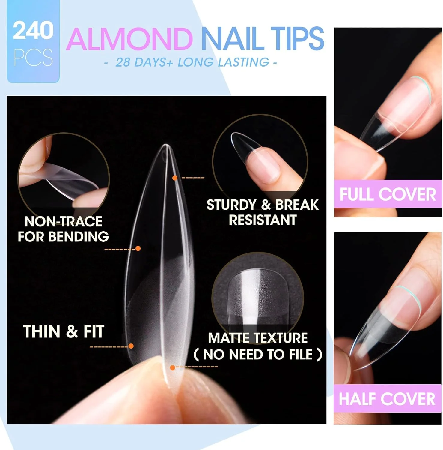 کیت اکستنشن ناخن ژلی Gellen، کیت ناخن ژل ایکس با 240 عدد تیپ ناخن بادامی، چسب ژلی 3 در 1، دهیدراتور و پرایمر آمادهسازی ناخن، لامپ ناخن UV LED، تزئینات ناخن برای ست مانیکور DIY کیت اکستنشن ناخن ژلی Gellen، کیت ناخن ژل ایکس با 240 عدد تیپ ناخن بادامی، چسب ژلی 3 در 1، دهیدراتور و پرایمر آمادهسازی ناخن، لامپ ناخن UV LED، تزئینات ناخن برای ست مانیکور DIY