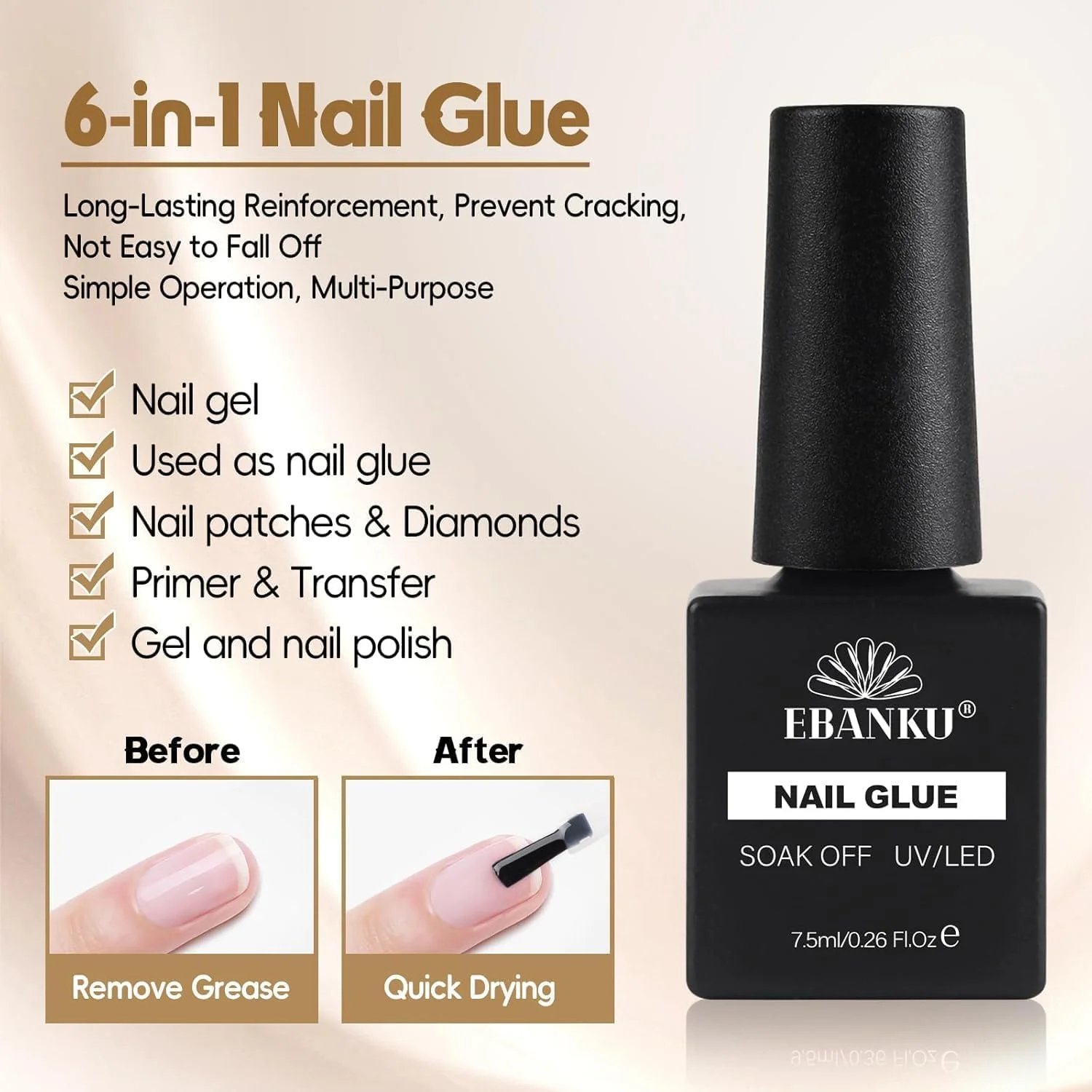 مجموعه چسب ناخن ژلی، دهیدراتور و پرایمر و تاپ کت کالولاری 4 عددی، آمادهسازی حرفهای ناخن طبیعی برای ناخنهای اکریلیک/لاک/چسب، کیت چسب ژلی 6 در 1 برای تیپ ناخن برای خانمها مجموعه چسب ناخن ژلی، دهیدراتور و پرایمر و تاپ کت کالولاری 4 عددی، آمادهسازی حرفهای ناخن طبیعی برای ناخنهای اکریلیک/لاک/چسب، کیت چسب ژلی 6 در 1 برای تیپ ناخن برای خانمها