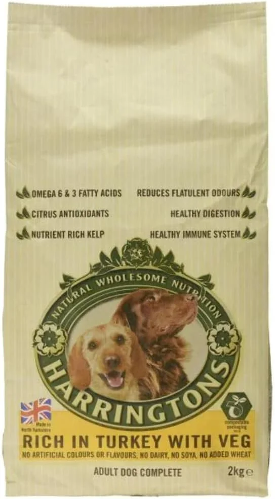 غذای خشک سگ بالغ با طعم بوقلمون و سبزیجات Harringtons وزن 1.7 کیلوگرم