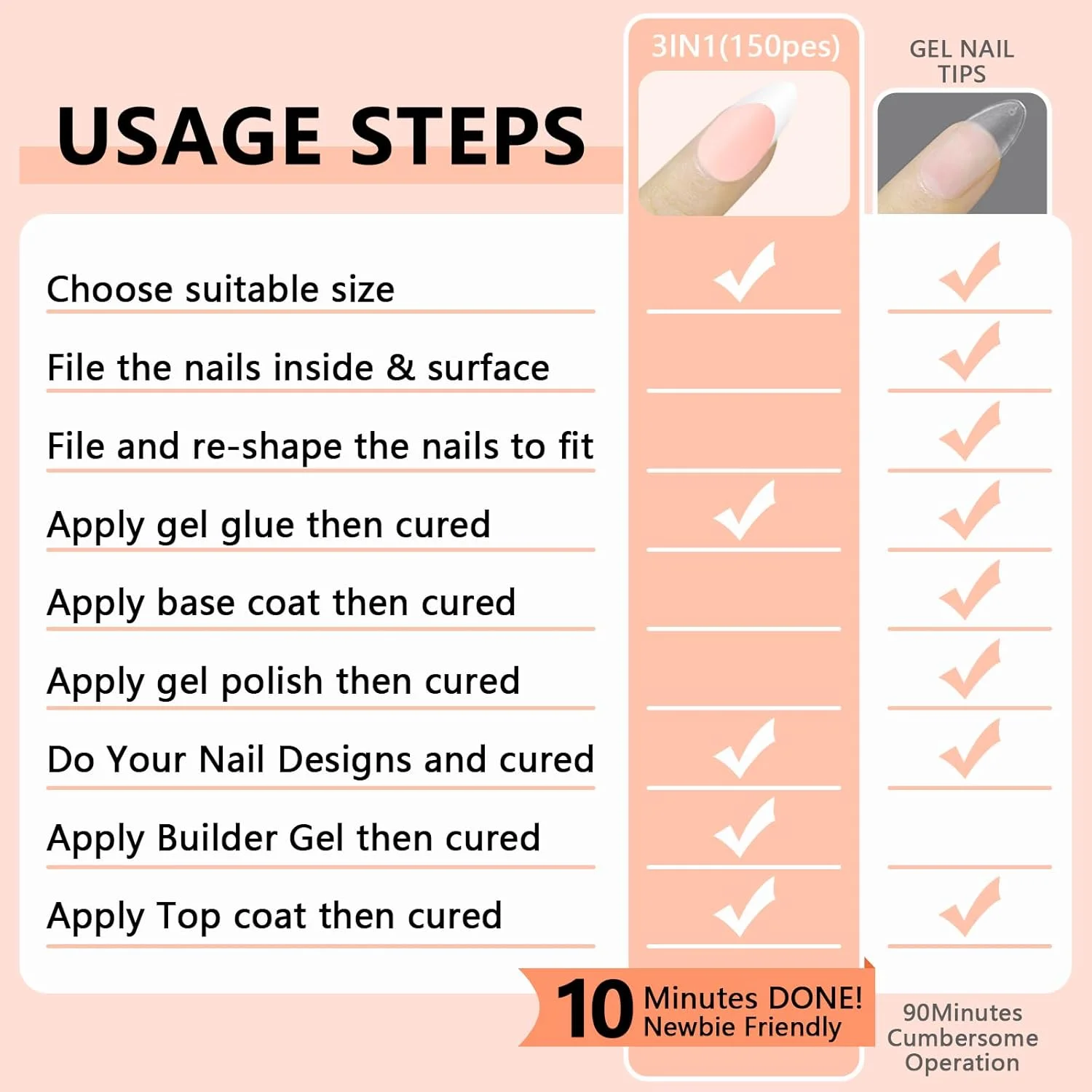 تیپ ناخن ژلی بادامی متوسط، تیپ فرنچ - تیپ ناخن مصنوعی ژل نرم نود، 15 سایز 150 عددی، تیپ ناخن فرنچ با پرایمر، بیس کت و ژل رنگی از قبل، تیپ ناخن DIY برای اکستنشن ناخن تیپ ناخن ژلی بادامی متوسط، تیپ فرنچ - تیپ ناخن مصنوعی ژل نرم نود، 15 سایز 150 عددی، تیپ ناخن فرنچ با پرایمر، بیس کت و ژل رنگی از قبل، تیپ ناخن DIY برای اکستنشن ناخن