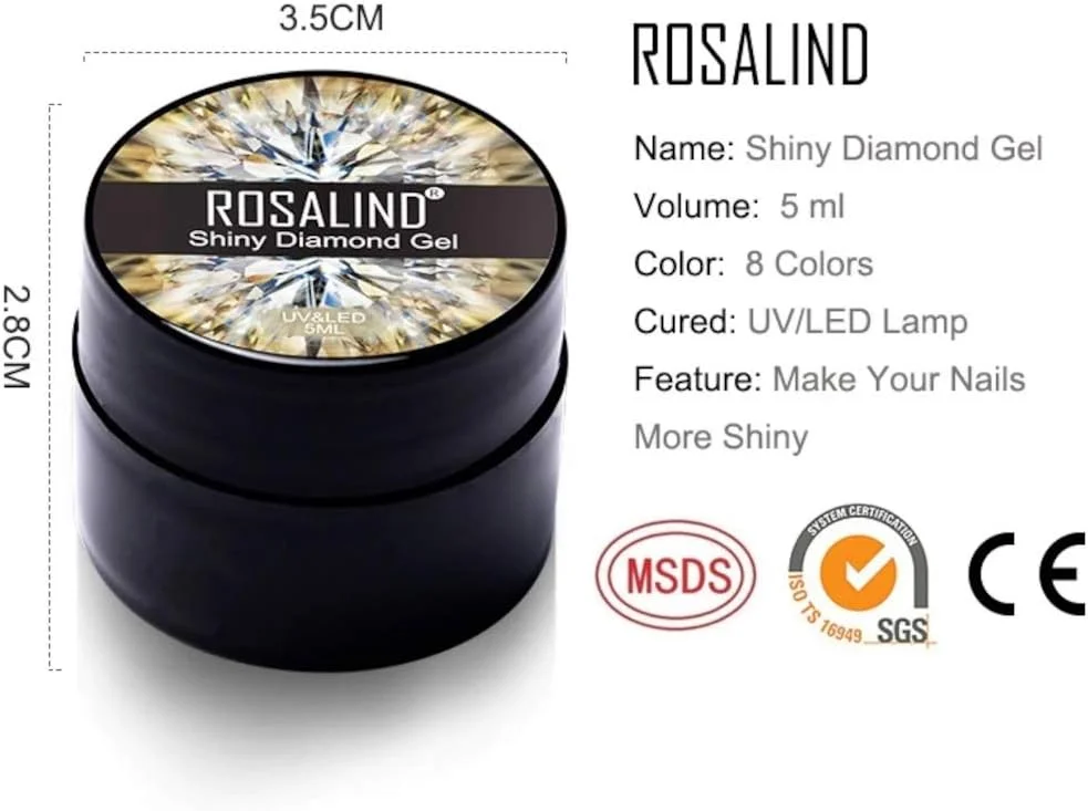 لاک ژل ناخن UV رزالیند، براق و اکلیلی برای طراحی ناخن با نقاشی الماس، پرایمر مانیکور پایه و رویه UV، 5 میلی لیتر (A535) لاک ژل ناخن UV رزالیند، براق و اکلیلی برای طراحی ناخن با نقاشی الماس، پرایمر مانیکور پایه و رویه UV، 5 میلی لیتر (A535)