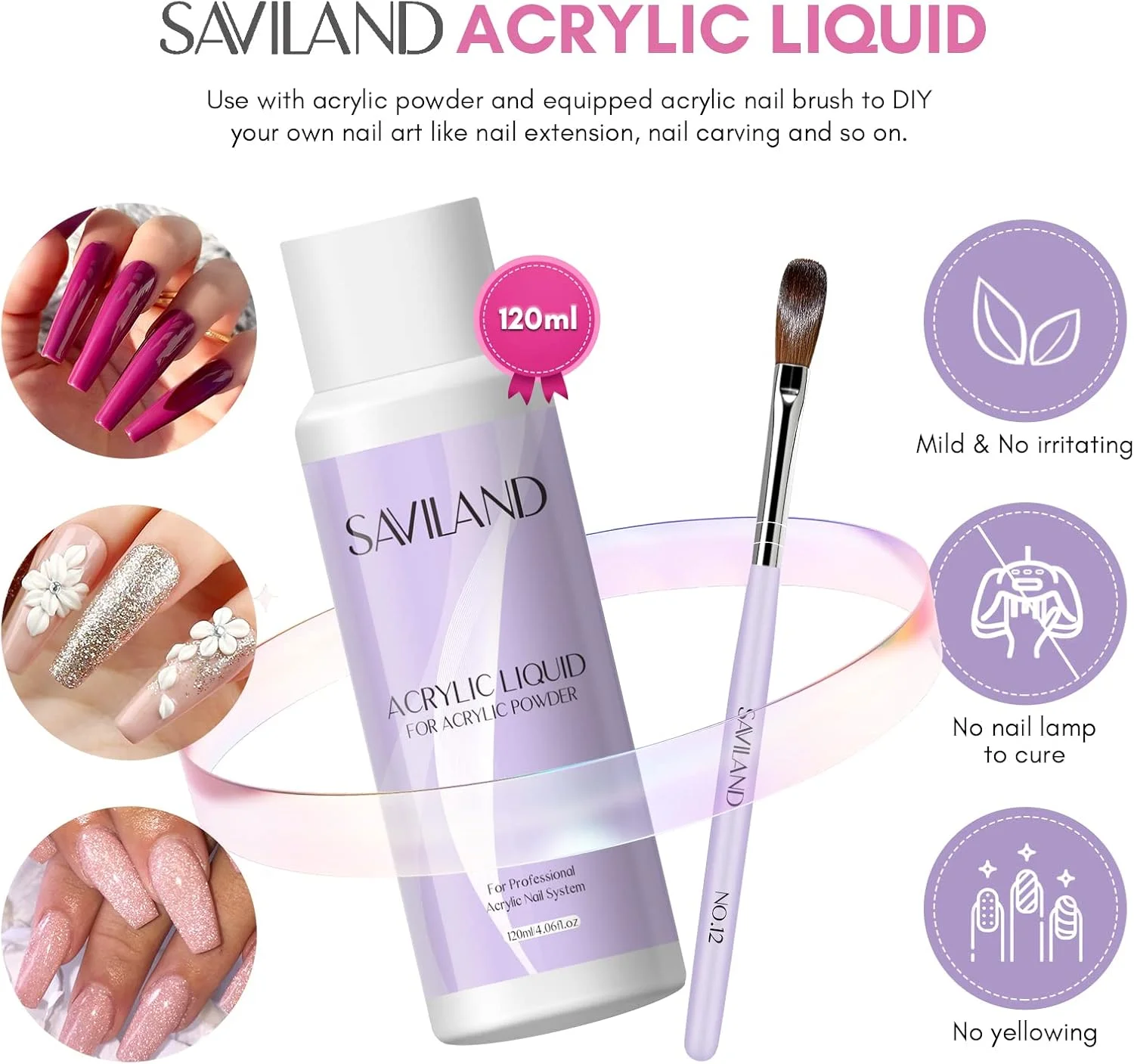 مایع اکریلیک ناخن 120 میلی لیتری SAVILAND - مایع اکریلیک 4 اونسی به همراه دهیدراتور و پرایمر ناخن برای خشک شدن سریع ژل و چسبندگی فوق العاده، مونومر مایع برای اکستنشن با برس برای مبتدیان و استفاده خانگی مایع اکریلیک ناخن 120 میلی لیتری SAVILAND - مایع اکریلیک 4 اونسی به همراه دهیدراتور و پرایمر ناخن برای خشک شدن سریع ژل و چسبندگی فوق العاده، مونومر مایع برای اکستنشن با برس برای مبتدیان و استفاده خانگی