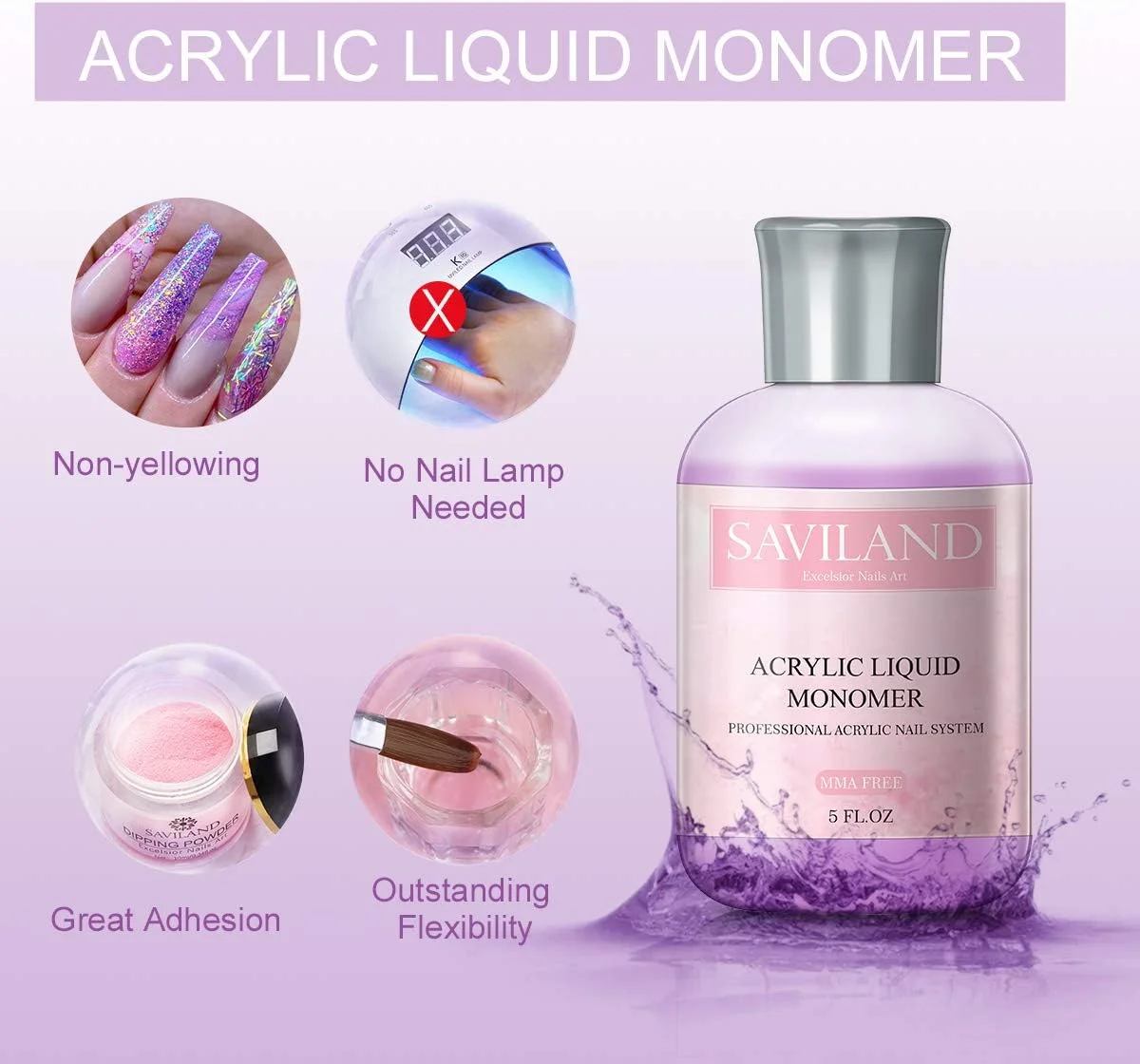 لیکوئید کاشت ناخن آکریلیک 150 میل ساویلند - لیکوئید حرفه ای پلیمر ناخن آکریلیک مناسب استفاده حرفه ای در منزل، سیستم ناخن آکریلیک برای پودر آکریلیک، لیکوئید مونومر آکریلیک انعطاف پذیر و ماندگار