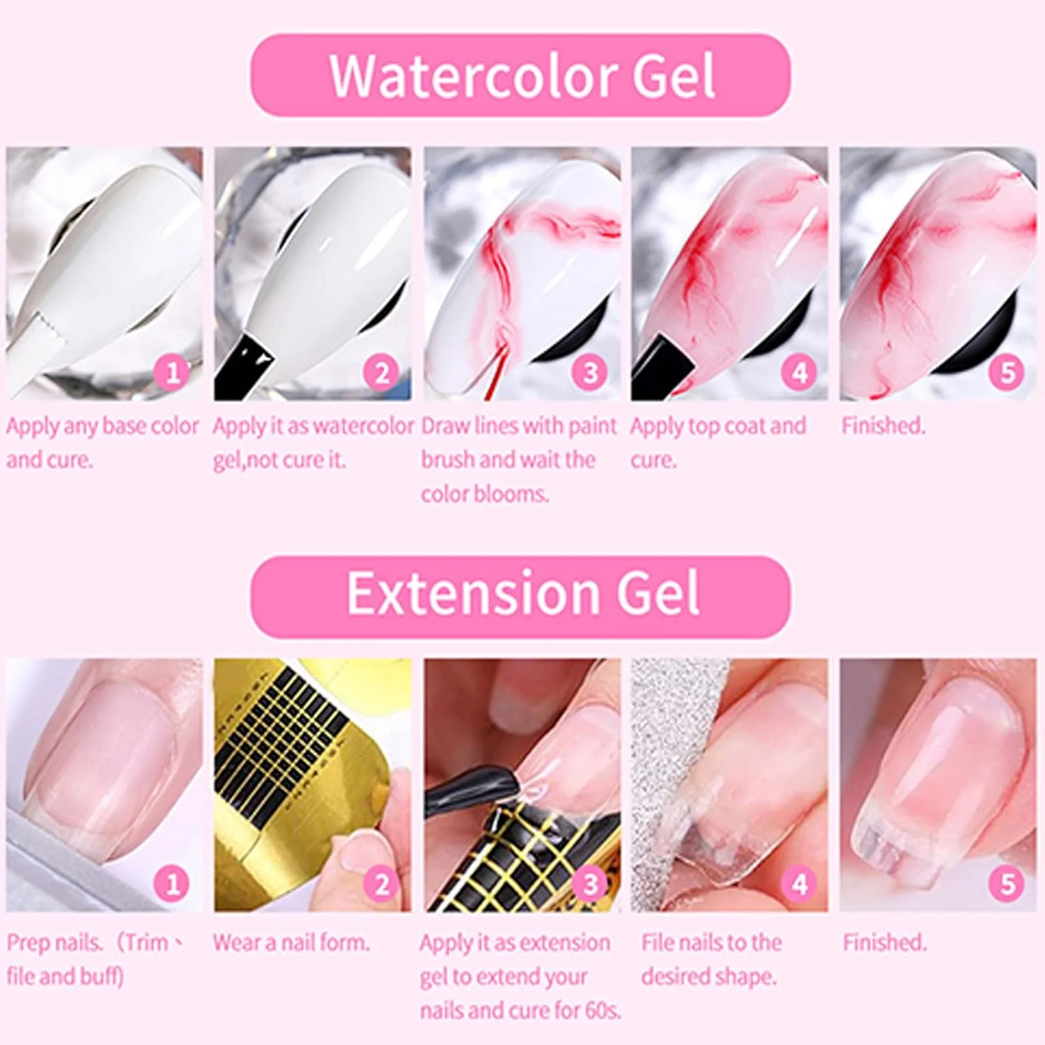 ژل کاشت ناخن | چسب تقویت کننده، چسب اکستنشن تقویت کننده پرایمر ژل سازنده 6 در 1 برای مانیکور مردانه و زنانه سالن خانگی ژل کاشت ناخن | چسب تقویت کننده، چسب اکستنشن تقویت کننده پرایمر ژل سازنده 6 در 1 برای مانیکور مردانه و زنانه سالن خانگی