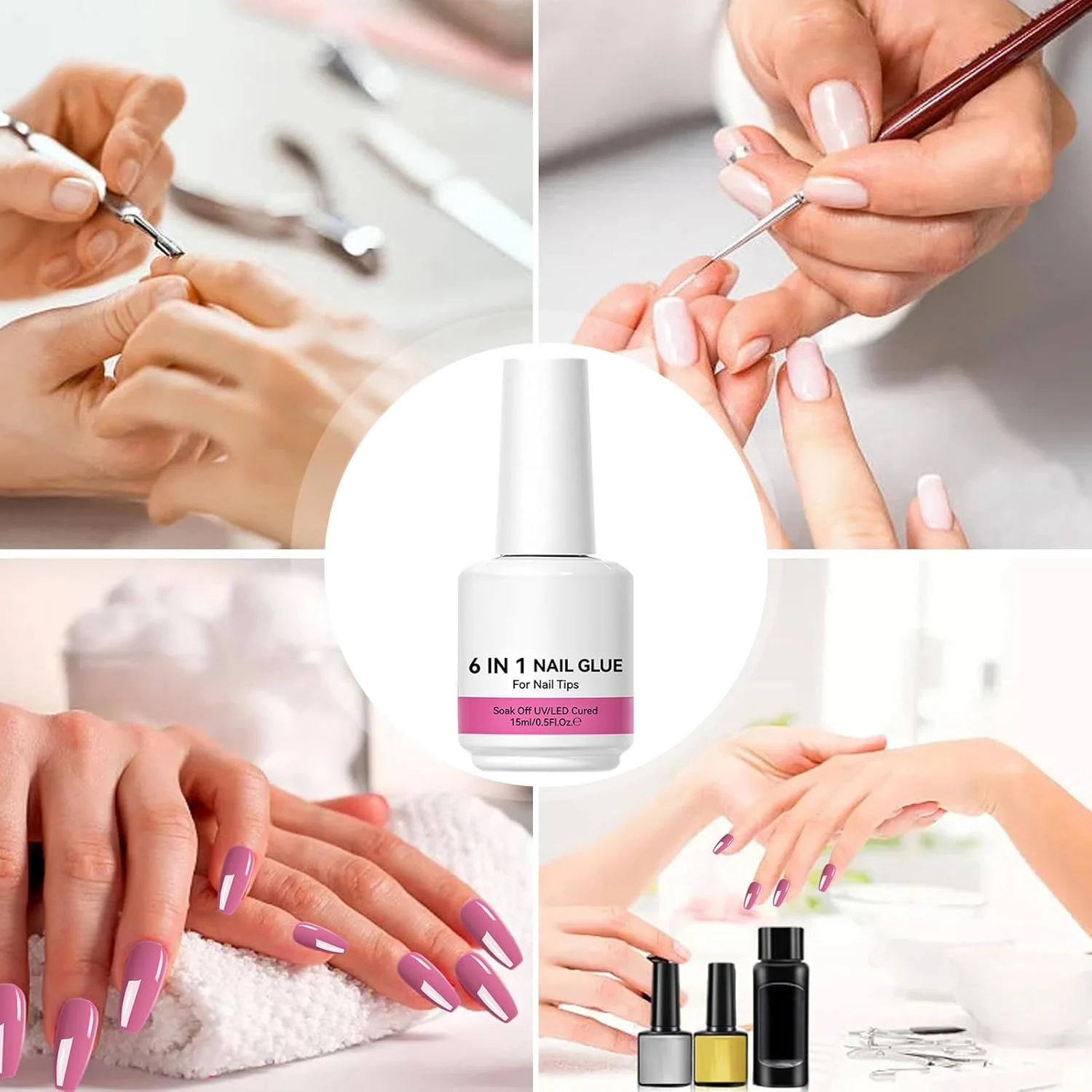 ژل ساختار ناخن، بیس کت - پرایمر ژل سازنده 6 در 1، تقویت کننده، چسب قالب گیری برای مبتدیان دخترانه سالن خانگی ژل ساختار ناخن، بیس کت - پرایمر ژل سازنده 6 در 1، تقویت کننده، چسب قالب گیری برای مبتدیان دخترانه سالن خانگی