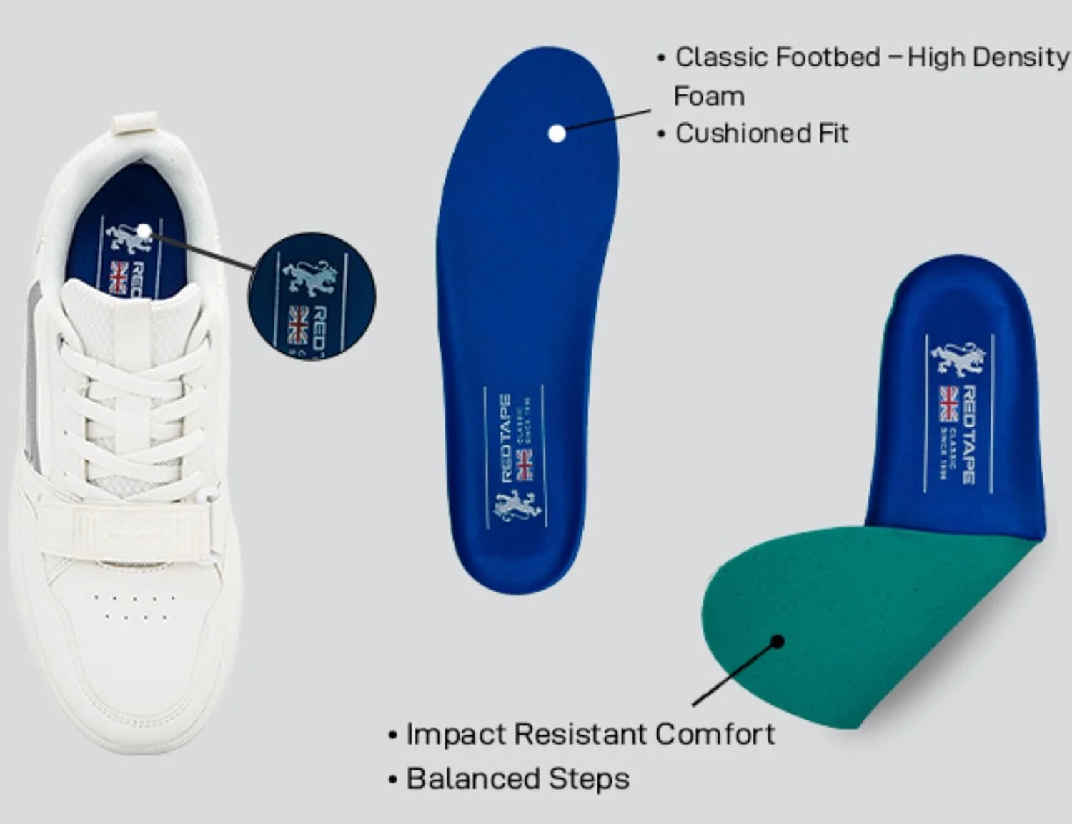 کفش های روزمره مردانه Red Tape Lifestyle | پنجه گرد کلاسیک، کفی نرم و راحت و مقاوم در برابر ضربه RSL1052