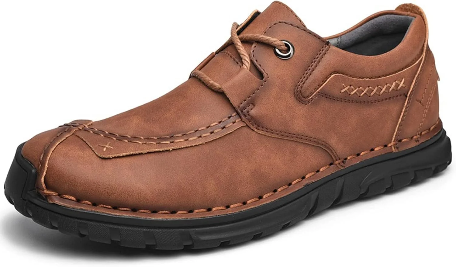 کفش آکسفورد مردانه SKANKA، کفش کتانی مردانه غیررسمی، کفش چرمی مردانه برای اوقات فراغت (قهوه ای روشن، سایز 9.5-آمریکا)