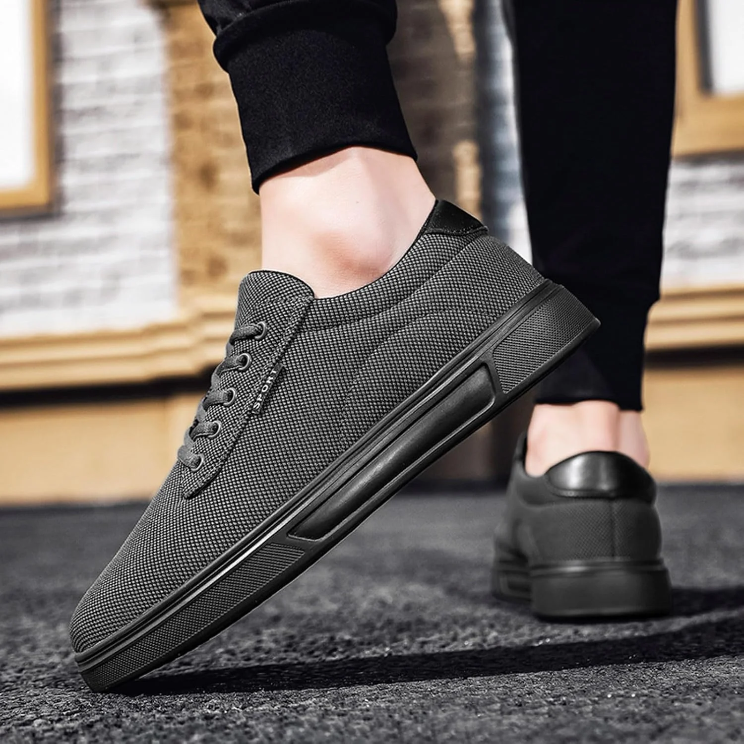 کفش کتانی مردانه SilkSerai، مدل کلاسیک، ساق کوتاه، مناسب پیاده‌روی، بنددار و راحت