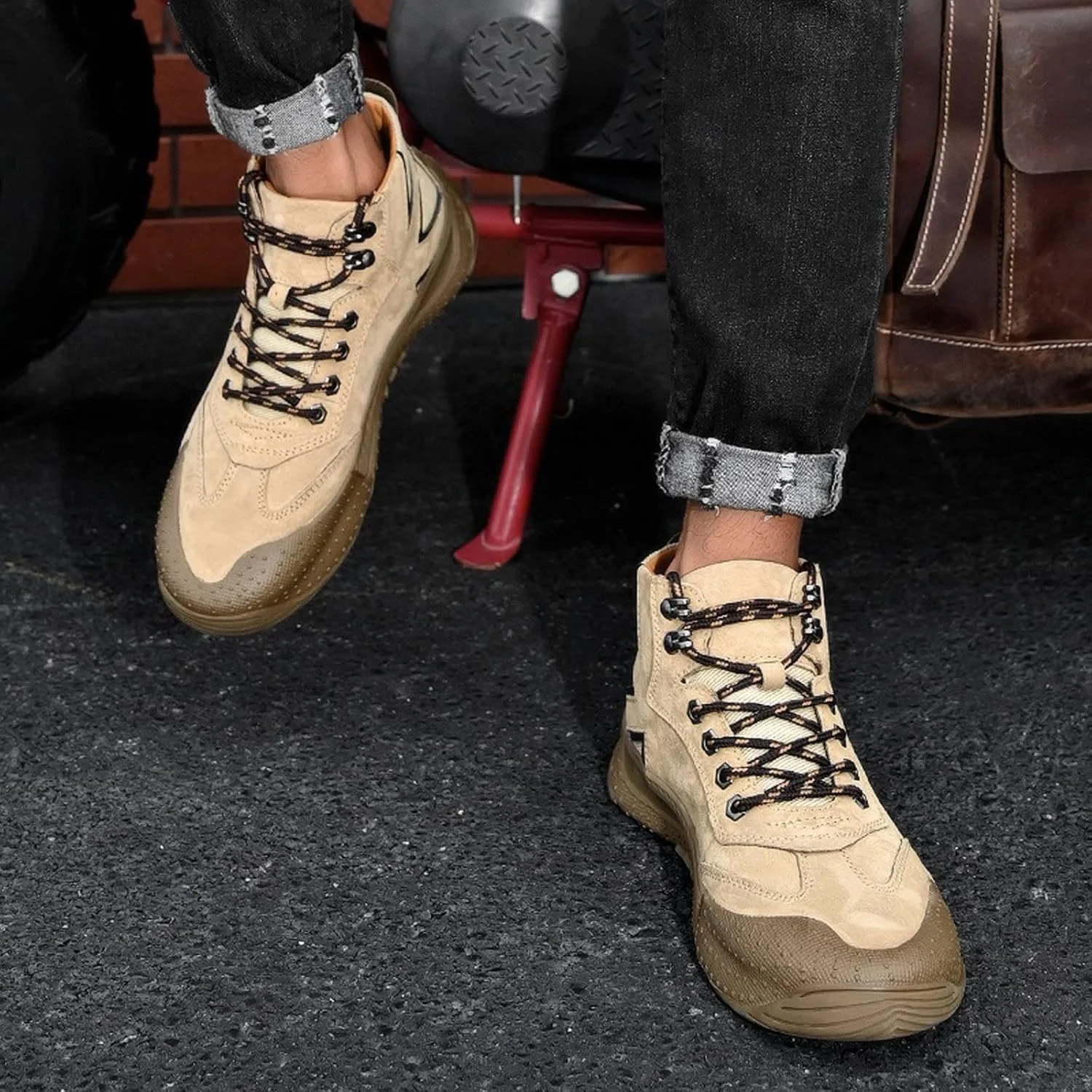 کفش آکسفورد مردانه SKANKA، کفش کتانی چرمی مردانه، کفش‌های غیررسمی نرم مردانه، کفش‌های کتانی مد روز مردانه برای پیاده‌روی، کفش مردانه مشکی قهوه‌ای