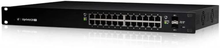 سوییچ گیگابیتی مدیریتی PoE+ یوبیکیوتی نتورکس EdgeSwitch 24 250W (ES-24-250W) با SFP، مشکی
