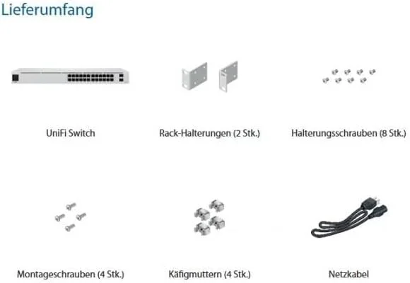 سوئیچ شبکه مدیریتی لایه 2 گیگابیتی اترنت 24 پورت Ubiquiti (10/100/1000) - نقره ای