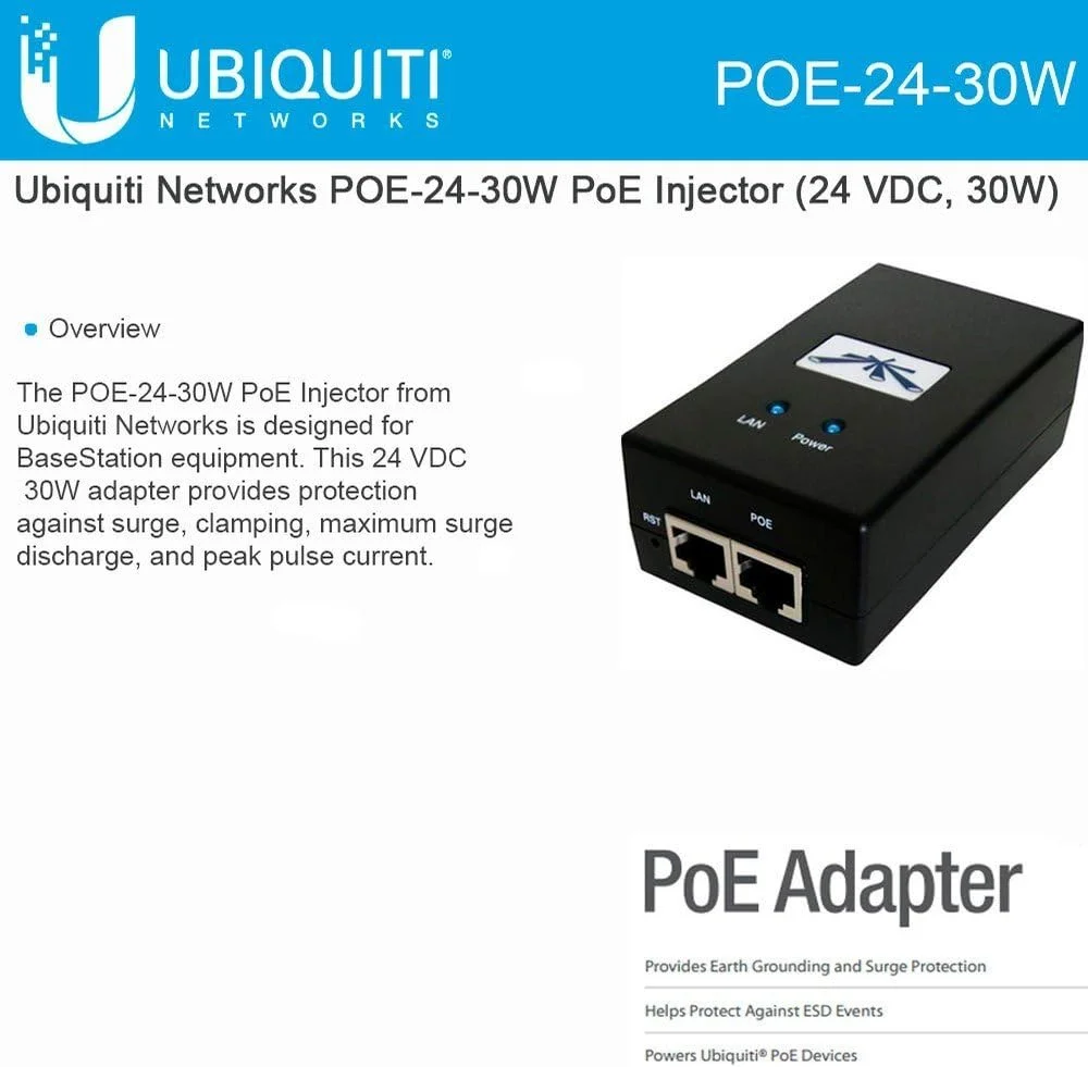 تزریق کننده PoE یوبیکیوتی تزریق کننده PoE یوبیکیوتی