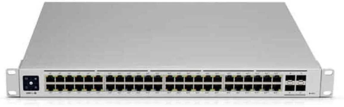 سوئیچ مدیریتی لایه 3 یوبی کوییتی نتورکس UniFi Switch PRO 48 با (48) پورت گیگابیتی اترنت. (4) آپلینک 10G SFP+ تجمیع لینک را برای پهنای باند بالاتر ارائه می دهد