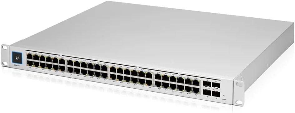 سوئیچ مدیریتی لایه 3 یوبی کوییتی نتورکس UniFi Switch PRO 48 با (48) پورت گیگابیتی اترنت. (4) آپلینک 10G SFP+ تجمیع لینک را برای پهنای باند بالاتر ارائه می دهد