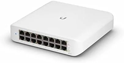 سوئیچ لایه 2 گیگابیتی اترنت 16 پورت PoE یوبیکیوتی نتورکس UniFi Switch Lite (10/100/1000) با قابلیت Power over Ethernet (PoE) - سفید